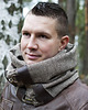 tuby i kominy Szal wełniany ze skórą, Komin Unisex - brązowy