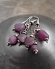 kolczyki srebrne Rubinowe bryłki srebro 925