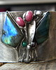 bransoletki z kamieni naturalnych Labradoryt - roślina   - BRANSOLETA MANKIET  CUFF
