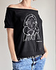 t-shirt damskie Fox Love Black Whiite Czarny oversize