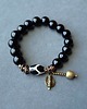 bransoletki z kamieni naturalnych Bransoletka  z agatem DZI i onyksem. Amulet  prezent unisex
