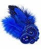 broszki Kobaltowa  broszka soutache z piórami