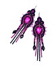 kolczyki soutache Joy kolczyki sutasz czarno fuksjowe błyszczące z cyrkoniami