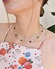 chokery Naszyjnik choker z kamieni naturalnych kwarc różowy stal szlachetna kwiaty