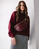 saszetka nerka BEANIE BAG MAXI - skórzana nerka - bordowa