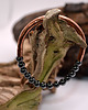 bransoletki - inne Bransoletka miedziana handmade z koralikami: hematyt