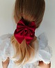 dziewczynka - inne Gumka jedwabna z kokardą MINI scrunchie burgundy rose