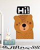 naklejki ścienne do pokoju dziecka Naklejka z brązowym misiem i napisem "Hi"