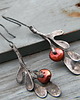 kolczyki wire wrapping brązowe krążki - kolczyki