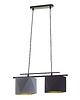 lampy wiszące Nowoczesna 2-punktowa lampa wisząca  MADRYT GOLD z geometrycznymi kloszami
