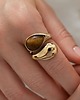 pierścionki złote Złoty pierścionek z kamieniem w kolorze tygrysiego oka Paraiso Kessara