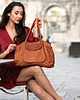 torby na ramię Torebka skórzana shopper bag ispirato dalla natura brąz camel