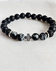 biżuteria męska Bransoletka  męska Obsydian i Lawa