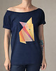 t-shirt damskie Lis origami czarny Oversize