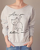 bluza bez kaptura damska Are you kittin me Szary gruby Z