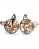 kolczyki swarovski Kolczyki  - kotki Gold Patina - kryształy Swarovski