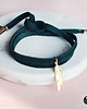 bransoletki skórzane mini feather emerald