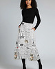 spódnice midi Spódnica midi Parampara wzór gazeta The Art of Fashion rozmiar M 38