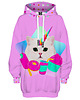 bluza z kapturem damska Bluza Oversize Tunika DR.CROW Collage Art