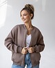 bluza bez kaptura damska Bomberka Sporty Chic Cappuccino