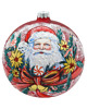 bombki Bombka okrągła czerwona: Święty Mikołaj w świątecznym wieńcu
