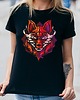 t-shirt damskie Koszulka damska czarna z nadrukiem Fox