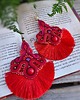 kolczyki soutache Czerwone Wachlarze kolczyki sutasz
