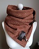 szale damskie Szal wełniany ze skórą, Komin Unisex  Brązowy
