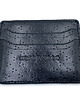 portfele damskie Czarny card holder wykonany ze skóry recyklingowej