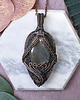 wisiory Miedziany wisiorek wire wrapping z labradorytem #476