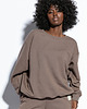 bluza bez kaptura damska Bluza damska crewneck F1809 Brązowa