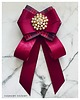 broszki Brosza  / Krawat w kolorze burgund  z perłami  Exclusive