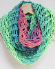 szale damskie Ażurowy szal komin apaszka handmade ombre neon fluo