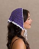 apaszki Szydełkowa chustka bandana bawełna organiczna z falbanką letnia fioletowa