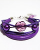bransoletki - inne Bransoletka - Fioletowa - sznurki