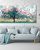 obrazy Obraz na płotnie pejzaż, origami, drzewo- 150x60