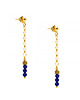 kolczyki pozłacane Eleganckie, długie kolczyki, pozłacane srebro 925, lapis lazuli