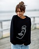 bluza bez kaptura damska Bluza z nadrukiem-czarna(B-167)