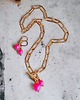 komplet biżuterii KOMPLET Swarovski neon pearls : TWO : neon pink : naszyjnik, kolczyki