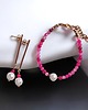 komplet biżuterii RAZEM TANIEJ! bransoletka & kolczyki : fuchsia & pearl collection