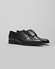 buty męskie Czarne eleganckie buty sznurowane b015