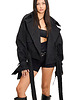 kurtki damskie Boxy crop trench denim jacket