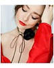 chokery Czarny choker z jedwabiu