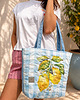 torby na ramię Pikowana duża torba shopper Cytryny No2