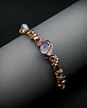 bransoletki wire wrapping Miedziana bransoleta mankietowa z ametystem