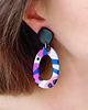 kolczyki z masy plastycznej Kolczyki z abstrakcyjnym wzorem, elegancka kolorowa biżuteria artystyczna