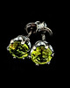 kolczyki srebrne Barocco- peridoty w czerni srebra
