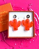 kolczyki z żywicy Kolczyki z żywicy : KAKTUSY : neon orange
