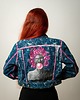 kurtki damskie Kurtka jeansowa ręcznie malowana CUSTOM / Medusa Pop Art / Rozmiar M