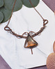kolie Miedziany naszyjnik wire wrapping z labradorytem #491